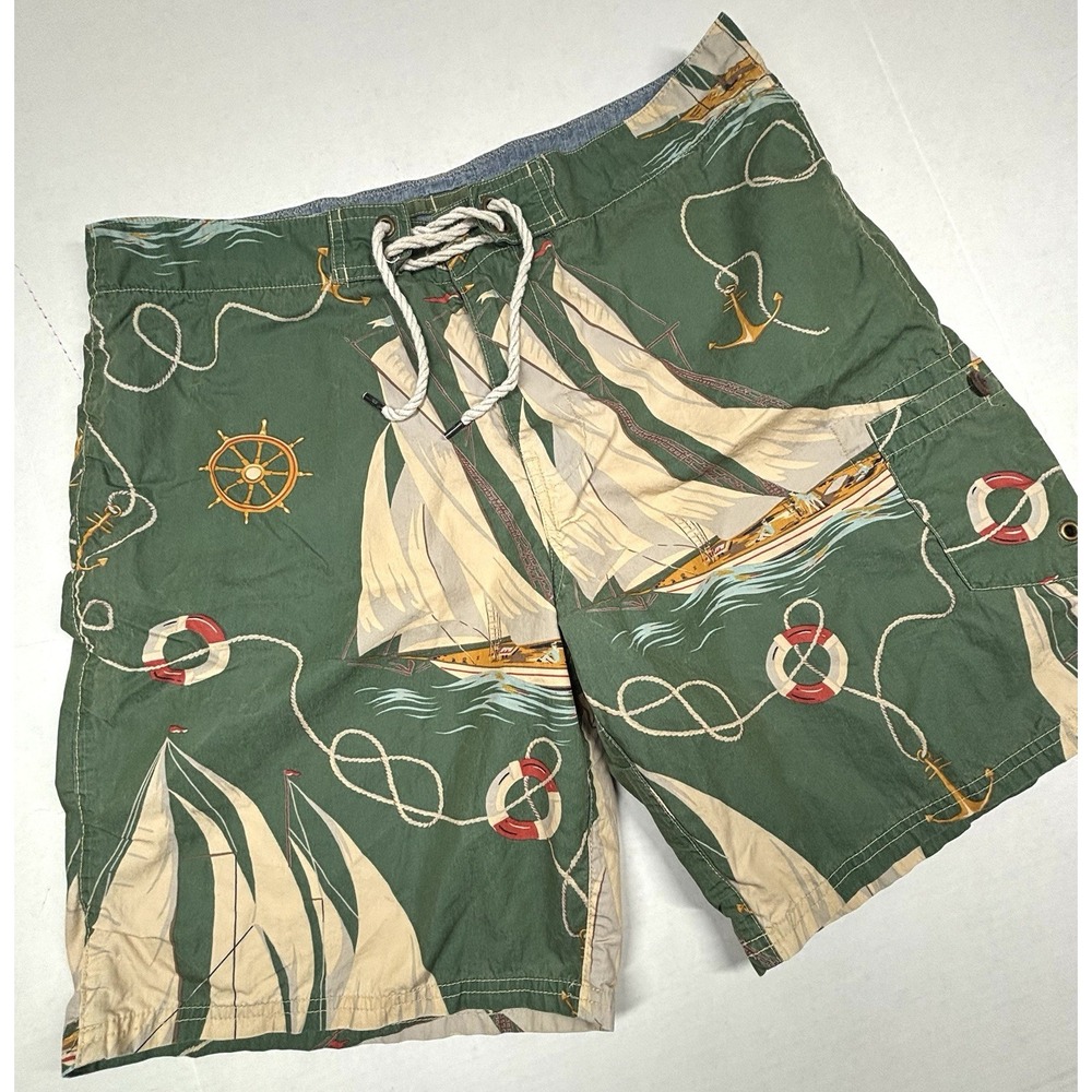 Polo Ralph Lauren Swim Trunks Mens 34 Sailboats Nautical Ocean Old Money Preppy